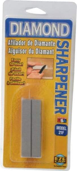 Eze Lap - 3" Long x 1" Wide x 1/4" Thick, Diam ond Sharpening Stone - Flat, 600 Grit, Fine Grade - Exact Tool & Supply