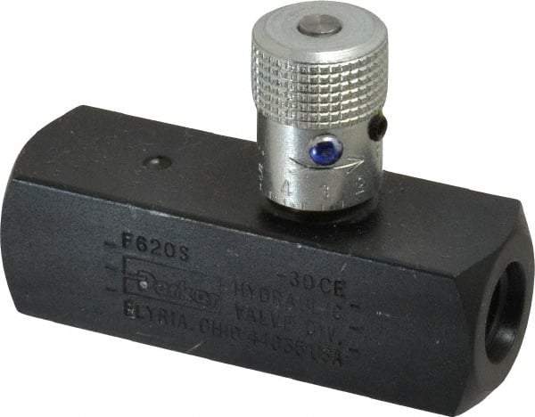 Parker - 5 GPM 9/16 Inlet Steel Hydraulic Control Valve - 9/16-18 Thread - Exact Tool & Supply