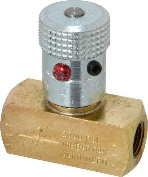 Parker - 3 GPM 1/8 Inlet Brass Hydraulic Control Valve - 1/8-27 Thread - Exact Tool & Supply