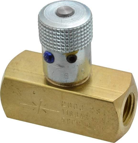 Parker - 5 GPM 1/4 Inlet Brass Hydraulic Control Valve - 1/4-18 Thread - Exact Tool & Supply