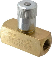 Parker - 8 GPM 3/8 Inlet Brass Hydraulic Control Valve - 3/8-18 Thread - Exact Tool & Supply