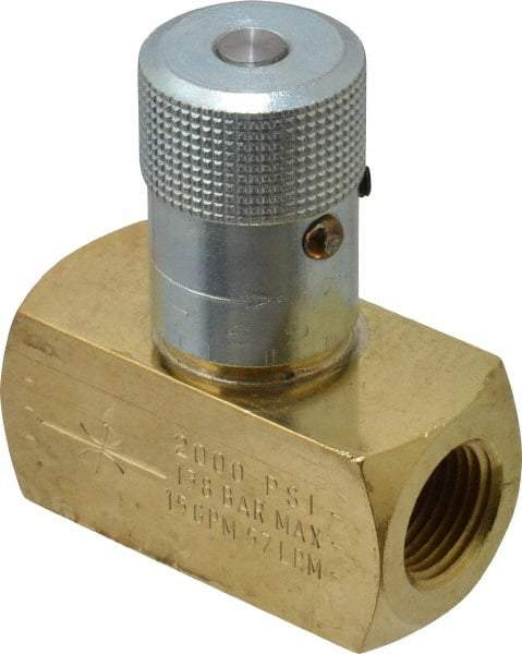 Parker - 15 GPM 1/2 Inlet Brass Hydraulic Control Valve - 1/2-14 Thread - Exact Tool & Supply