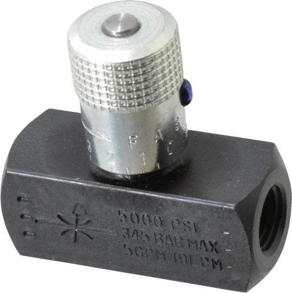 Parker - 5 GPM 1/4 Inlet Steel Hydraulic Control Valve - 1/4-18 Thread - Exact Tool & Supply