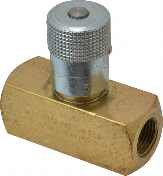 Parker - 8 GPM 3/8 Inlet Brass Hydraulic Control Valve - 3/8-18 Thread - Exact Tool & Supply