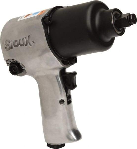 Sioux Tools - 1/2" Drive, 8,000 RPM, 425 Ft/Lb Torque Impact Wrench - Pistol Grip Handle, 1,200 IPM, 4 to 16.8 CFM, 1/4" NPT Inlet - Exact Tool & Supply
