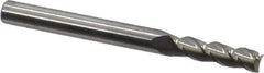 Accupro - 11/64", 5/8" LOC, 3/16" Shank Diam, 2" OAL, 3 Flute, Solid Carbide Square End Mill - Single End, Uncoated, Spiral Flute, 40° Helix, Centercutting, Right Hand Cut, Right Hand Flute - Exact Tool & Supply