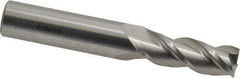 Accupro - 25/64", 1" LOC, 7/16" Shank Diam, 2-3/4" OAL, 3 Flute, Solid Carbide Square End Mill - Single End, Uncoated, Spiral Flute, 40° Helix, Centercutting, Right Hand Cut, Right Hand Flute - Exact Tool & Supply