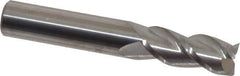 Accupro - 7/16", 1" LOC, 7/16" Shank Diam, 2-3/4" OAL, 3 Flute, Solid Carbide Square End Mill - Single End, Uncoated, Spiral Flute, 40° Helix, Centercutting, Right Hand Cut, Right Hand Flute - Exact Tool & Supply