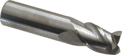 Accupro - 7/16", 5/8" LOC, 7/16" Shank Diam, 2" OAL, 3 Flute, Solid Carbide Square End Mill - Single End, Uncoated, Spiral Flute, 40° Helix, Centercutting, Right Hand Cut, Right Hand Flute - Exact Tool & Supply