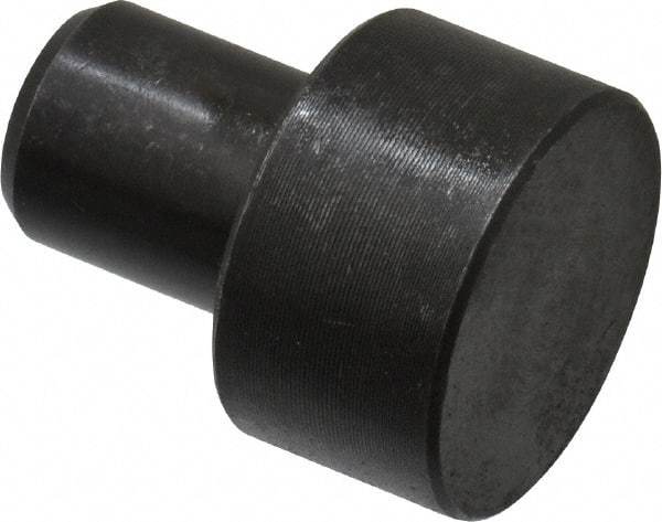 Gibraltar - 1-3/32" OAL, 1/2" Head Height, 7/8" OD, 52100 Steel, Unground, Press Fit Rest Button - Black Oxide Coating, 1/2" Pin Diam - Exact Tool & Supply
