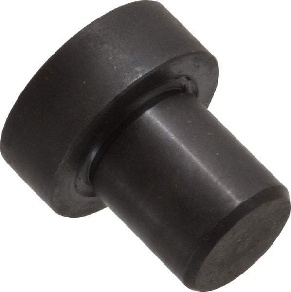 Gibraltar - 1-3/32" OAL, 3/8" Head Height, 1" OD, 52100 Steel, Unground, Press Fit Rest Button - Black Oxide Coating, 5/8" Pin Diam - Exact Tool & Supply