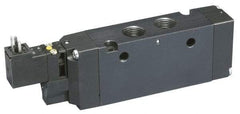Parker - 3/4", 4-Way Body Ported Stacking Solenoid Valve - 24 VDC, 7 CV Rate, Air Return, 2.95" High x 9.13" Long - Exact Tool & Supply