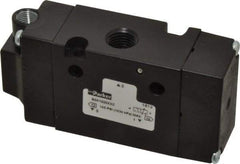 Parker - 1/4", 3-Way Body Ported Stacking Solenoid Valve - 1.4 CV Rate, Air Return, 1.89" High x 3.88" Long - Exact Tool & Supply
