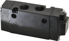 Parker - 3/8", 4-Way Body Ported Stacking Solenoid Valve - 1.4 CV Rate, Air Return, 1.89" High x 4.37" Long - Exact Tool & Supply