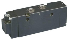 Parker - 1/2", 4-Way Body Ported Stacking Solenoid Valve - 5.9 CV Rate, Air Return, 2.68" High x 7.79" Long - Exact Tool & Supply