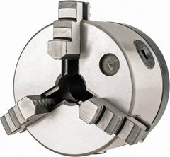 Interstate - 3 Jaws, 4" Diam, Self Centering Manual Lathe Chuck - 5C Mount Spindle, 0.765" Through Hole Diam, Cast Iron - Exact Tool & Supply