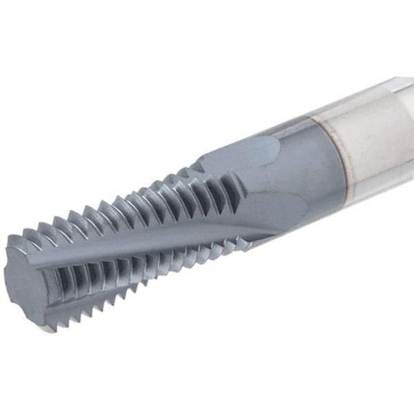Iscar - 1/8-28 BSP, 0.2362" Cutting Diam, 3 Flute, Solid Carbide Helical Flute Thread Mill - Internal/External Thread, 3/8" LOC, 58mm OAL, 6mm Shank Diam - Exact Tool & Supply