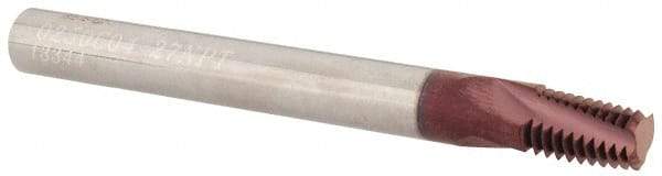 Iscar - NPT, 1/4" Cutting Diam, 3 Flute, Solid Carbide Helical Flute Thread Mill - External Thread, 0.4" LOC, 2-1/2" OAL, 1/4" Shank Diam - Exact Tool & Supply