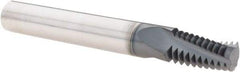 Iscar - NPT, 0.312" Cutting Diam, 3 Flute, Solid Carbide Helical Flute Thread Mill - External Thread, 0.6" LOC, 3" OAL - Exact Tool & Supply