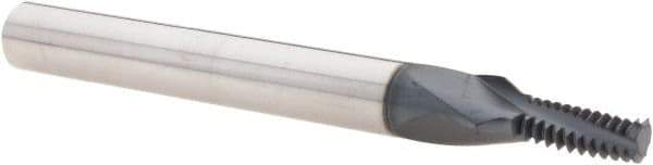 Iscar - UN, 0.16" Cutting Diam, 3 Flute, Solid Carbide Helical Flute Thread Mill - External Thread, 0.4" LOC, 2-1/2" OAL, 1/4" Shank Diam - Exact Tool & Supply