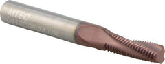 Iscar - UN, 0.28" Cutting Diam, 3 Flute, Solid Carbide Helical Flute Thread Mill - External Thread, 0.8" LOC, 2-1/2" OAL - Exact Tool & Supply