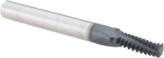 Iscar - UN, 0.2" Cutting Diam, 3 Flute, Solid Carbide Helical Flute Thread Mill - External Thread, 0.6" LOC, 2-1/2" OAL, 1/4" Shank Diam - Exact Tool & Supply