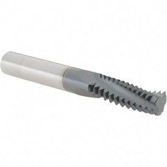 Iscar - UN, 0.39" Cutting Diam, 3 Flute, Solid Carbide Helical Flute Thread Mill - External Thread, 1.1" LOC, 3" OAL, 3/8" Shank Diam - Exact Tool & Supply