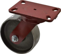 Hamilton - 6" Diam x 2" Wide x 7-3/4" OAH Top Plate Mount Swivel Caster - Forged Steel, 2,000 Lb Capacity, Roller Bearing, 4-1/2 x 6-1/2" Plate - Exact Tool & Supply