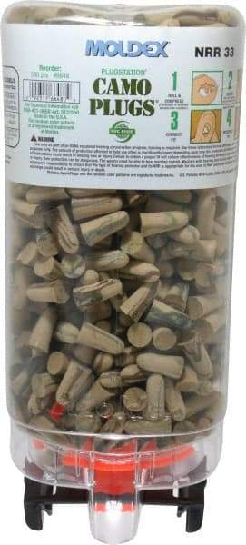 Moldex - One Touch Disposable Non-Refillable Earplug Dispenser with 33 dB Earplugs - Camouflage Earplugs, 500 Pairs, Includes Mounting Hardware - Exact Tool & Supply