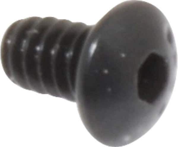 Camcar - #4-40 UNC Hex Socket Drive, Button Screw - Alloy Steel, Black Oxide Finish, Fully Threaded, 3/16" Length Under Head - Exact Tool & Supply