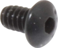 Camcar - #4-40 UNC Hex Socket Drive, Button Screw - Alloy Steel, Black Oxide Finish, Fully Threaded, 3/16" Length Under Head - Exact Tool & Supply