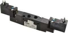 Parker - 4-Way Body Ported Stacking Solenoid Valve - 120 VAC, 0.6 CV Rate, 6.44" Long - Exact Tool & Supply
