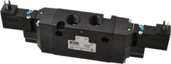 Parker - 4-Way Body Ported Stacking Solenoid Valve - 120 VAC, 1.4 CV Rate, 7.51" Long - Exact Tool & Supply