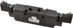 Parker - 4-Way Body Ported Stacking Solenoid Valve - 24 VDC, 1.1 CV Rate, 8.45" Long - Exact Tool & Supply