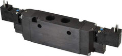Parker - 4-Way Body Ported Stacking Solenoid Valve - 120 VAC, 2.7 CV Rate, 8.41" Long - Exact Tool & Supply