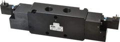Parker - 4-Way Body Ported Stacking Solenoid Valve - 120 VAC, 5.7 CV Rate, 11.29" Long - Exact Tool & Supply