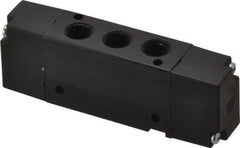 Parker - 4-Way Body Ported Stacking Solenoid Valve - 0.75 CV Rate, 2.86" Long - Exact Tool & Supply