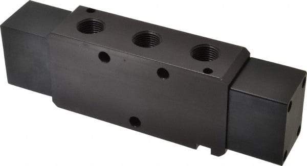 Parker - 4-Way Body Ported Stacking Solenoid Valve - 5.9 CV Rate, 8.62" Long - Exact Tool & Supply