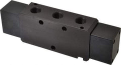 Parker - 4-Way Body Ported Stacking Solenoid Valve - 5.9 CV Rate, 8.62" Long - Exact Tool & Supply