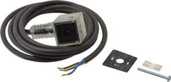 Parker - Solenoid Valve Lighted 3 Pin Connector - 30mm x 6 Ft. Cord - Exact Tool & Supply