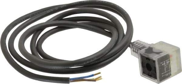 Parker - Solenoid Valve Lighted 3 Pin Connector - 30mm x 6 Ft. Cord - Exact Tool & Supply