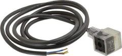 Parker - Solenoid Valve Lighted 3 Pin Connector - 30mm x 6 Ft. Cord - Exact Tool & Supply