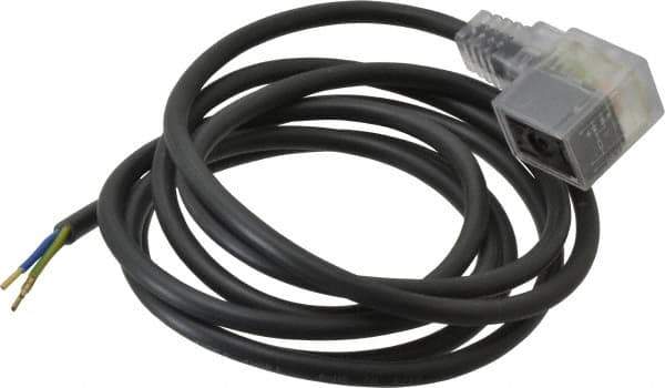 Parker - Solenoid Valve Lighted 3 Pin Connector - 22mm x 6 Ft. Cord - Exact Tool & Supply