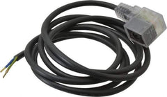 Parker - Solenoid Valve Lighted 3 Pin Connector - 22mm x 6 Ft. Cord - Exact Tool & Supply