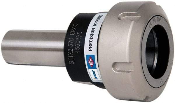 ETM - 1/8" to 1.025" Capacity, 60mm Projection, Straight Shank, ER40 Collet Chuck - 4.732" OAL, 1" Shank Diam - Exact Tool & Supply