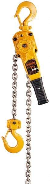 Harrington Hoist - 1,500 Lb Lifting Capacity, 5' Lift Height, Lever Hoist - Made from Chain, 1 Chain - Exact Tool & Supply