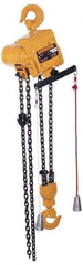 Harrington Hoist - 2 Ton Load Limit, 10' Max Height Top Hook Air Hoist - 11 FPM Lift Speed, 21.8" Min Headroom, Pull Cord Control - Exact Tool & Supply