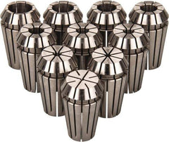 ETM - 10 Piece, 0.79mm to 9.53mm Capacity, ER Collet Set - Increments of 1mm, Series ER16 - Exact Tool & Supply