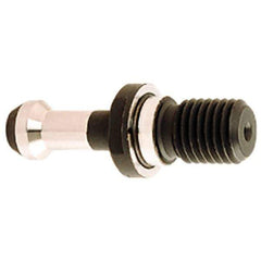 Iscar - CAT50 Taper, 1-8 Thread, 45° Angle Radius, Standard Retention Knob - 2.3" OAL, 1.14" Knob Diam, 1" from Knob to Flange - Exact Tool & Supply