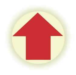 NMC - Anti-Skid Polyester Floor Sign - Round, Red on Glow (Yellow), Adhesive Backed, For Exit, Entrance & Directional - Exact Tool & Supply